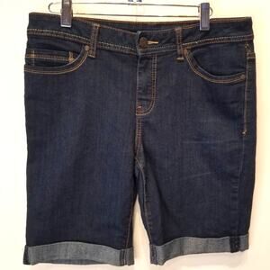 Faded Glory Dark Rinse Denim Shorts Jean Shorts Mid Rise Stretch Shorts Size 10